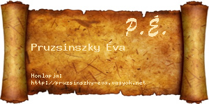 Pruzsinszky Éva névjegykártya