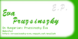 eva pruzsinszky business card